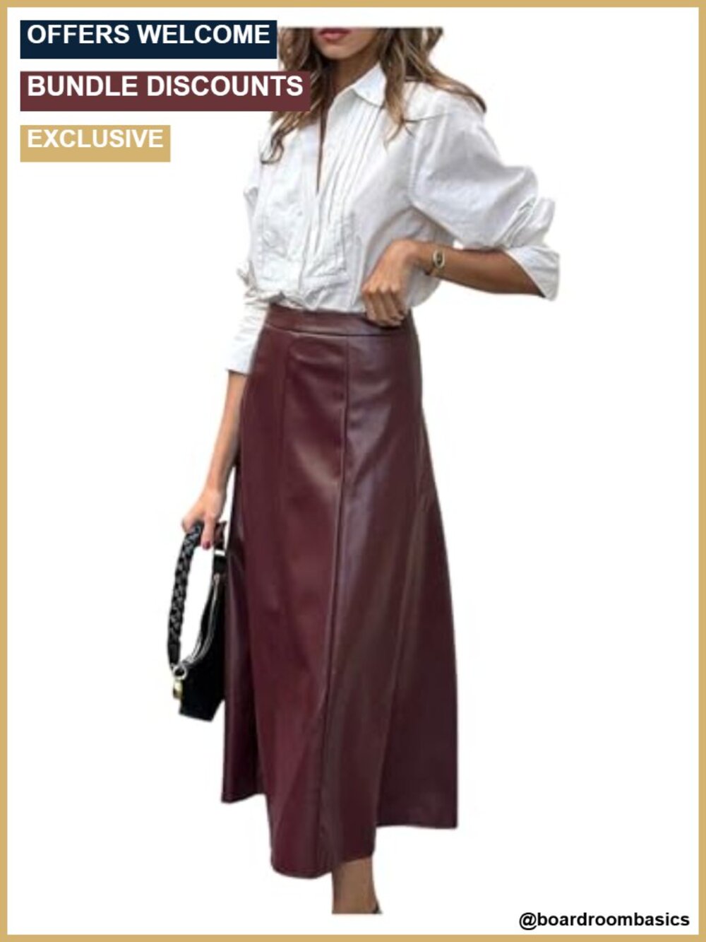 Faux Leather Maxi Skirt High Waisted Flared A Line Long Skirt